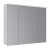 Шкаф зеркальный Lemark ZENON 100х80 см 3-х дверный, с козырьком-подсветкой, с розеткой, цвет корпуса: Белый глянец (LM100ZS-Z)