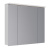 Шкаф зеркальный Lemark ZENON 90х80 см 3-х дверный, с козырьком-подсветкой, с розеткой, цвет корпуса: Белый глянец (LM90ZS-Z)