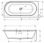 Ванна акриловая RIHO DESIRE CORNER RECHTS VELVET - Белый MATT/ Черный MATT RIHO FALL (заполнение через перелив) - Хром SPARKLE SYSTEM/LED 184x84x60 (BD05C20S1WI1170)