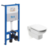 Инсталляция для унитаза ROCA ONE ZRU9307708 + Унитаз подвесной ROCA DAMA SENSO 346517000 гор. вып. 35,5*55,5 (белый) + Сиденье для унитаза ROCA DAMA SENSO ZRU9302991 (Set 2.2)