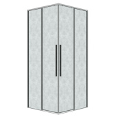 Душ.ограждение 300.K33.01.8080.10.02 Galaxy (80*80*195) квадрат,раздвижн,хром,стекло шиншилла,1место (300.K33.01.8080.10.02)