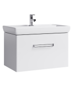 Подвесная тумба Aqwella Neo в белом глянцевом цвете с одним ящиком с умывальником (NEO01081)