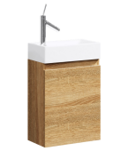 Подвесная тумба Aqwella Leon-MP в цвете дуб сонома с одной дверью (петли справа) с умывальником (Ln-MP.01.04/DS)