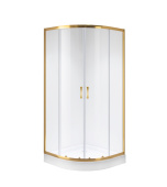 Душ. ограждение NG-6407-08 GOLD (100*100*195) полукруг, двери раздвижные, 1 место (64070811GOLD)