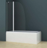 BOSTON 142 Душевая шторка на ванну  (70+30)*140 хром, 6мм прозрачное стекло (1 место) (AZ-142)