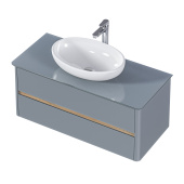 Тумба 1Marka Monro 100П (1000х420х450) 2я серый столешница/стекло (Ц0000036662)