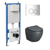 Комплект 3 в 1: инсталляция 900.K31.01.000+клавиша 700.K31.01.100.100 хром глянцев+унитаз GR-4455GMS (97.4455GMS.01.100)