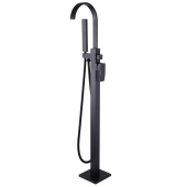 Смеситель ABBER Wasserfall напольный, черный матовый (AF8615B)