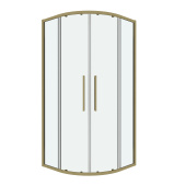 Душ.ограждение 301.K33.02.9090.32.00 Cosmo (90*90*195) полукруг,раздвижн,золото сатин,стекло прозрач. (301.K33.02.9090.32.00)