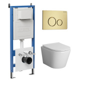 Комплект 3 в 1: инсталляция 900.K31.01.000+клавиша 700.K31.05.32M.32M золото сатинов+унитаз GR-4478S (97.4478S.05.32M)