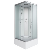Душ.каб. NG-1108-14 (900х900х2150) средний поддон(26см) стекло МАТОВОЕ 4 места с полкой (11081424)