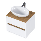 Тумба 1Marka Veil 60П (590х560х450) 2я белая аляска/дуб вотан (Ц0000035552)