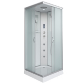 Душ.каб. NG-1101-14F (900х900х2150) низкий поддон(13см) стекло МАТОВОЕ 3 места с полкой (11011423F)