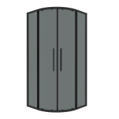 Душ.ограждение 301.K33.02.9090.21.10 Cosmo (90*90*195) полукруг,раздвижн,черн.матов,стекло тонирован. (301.K33.02.9090.21.10)