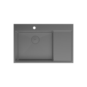 Кухонная мойка Lemark KEZADRA 780L прямоугольная с крылом из нержавеющей стали (чаша СЛЕВА) цвет: Графит (9936151)