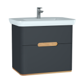 Шкаф Vitra Sento с раковиной, с 2 ящиками, 80 см, с LED подсветкой, цвет матовый антрацит ( ножки 61069 заказываются отдельно ) (60836) Шкаф Vitra Sento с раковиной, с 2 ящиками, 80 см, с LED подсветкой, цвет матовый антрацит ( ножки 61069 заказываются отдельно ) (60836)