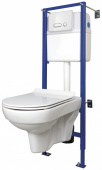 Комплект инсталляция, кнопка и унитаз CERSANIT CITY NEW CLEAN ON (S-SET-CITYC/LPRO/S-DL/In-Wg-w) 