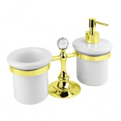 Стакан и диспенсер настольные CEZARES, золото (OLIMP-TDT-03/24-Sw)