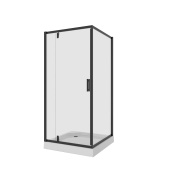 Душ. ограждение NG-6802-08 BLACK (100*100*195) квадрат, дверь распашная, 1 место (68020811BLACK)