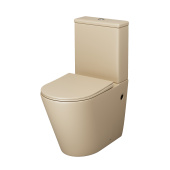 Унитаз GR-4480BEMS Color (620*365*810) БЕЖЕВЫЙ МАТОВЫЙ напольный БЕЗОБОДКОВЫЙ, 2 места (GR-4480BEMS)