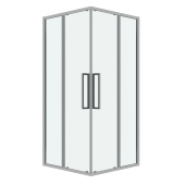 Душ.ограждение 300.K33.02.9090.10.00 Cosmo (90*90*195) квадрат,раздвижная,хром,стекло прозрачное,1место (300.K33.02.9090.10.00)