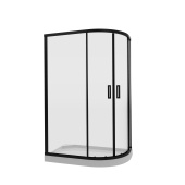 Душевое ограждение NG-6821-08 BLACK (120*80*195) полукруг, раздвиж, проф.ЧЕРНЫЙ, стекло ПРОЗР (6мм) (682108111BLACK)