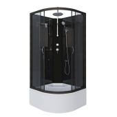 Душ.каб. NG-6508-14BKT (900х900х2100-2400) высокий поддон(40см) стекло ТОНИРОВАННОЕ алюм черный 4 места (65081434BKT)