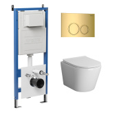 Комплект 3 в 1: инсталляция 900.K31.01.000+клавиша 700.K31.01.300.300 золото глянц+унитаз GR-4478BMS (97.4478BMS.01.300)