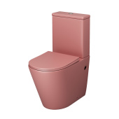 Унитаз GR-4480PIMS Color (620*365*810) РОЗОВЫЙ МАТОВЫЙ напольный БЕЗОБОДКОВЫЙ, 2 места (GR-4480PIMS)