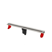 Желоб BERGES водосток SUPER Slim 500, матовый хром, S-сифон D50/105 H50 вертикальный (090078)