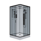 Душ.каб. NG-6902-01GQ BLACK (1000х1000х2100) низкий поддон(16 см) стекло ТОНИРОВАННОЕ, 4 места (69020134GQBLACK)