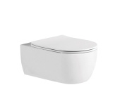 Унитаз подвесной безободковый AQUATEK ЕВРОПА AQ1106L-00 525*360*260 мм, горизонтальный выпуск, тонкое сиденье с механизмом плавного закрывания, крепеж (AQ1106L-00)