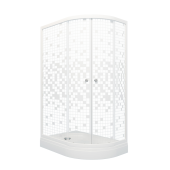 Душевое ограждение Тритон Коралл 120*80 А лев., 1/4 круга, низк. подд., Белый, Мозаика (3 места) (Щ0000043489)