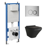 Комплект 3 в 1: инсталляция 900.K31.01.000+клавиша 700.K31.01.110.110 хром матовый+унитаз GR-4440BMS (97.4440BMS.01.110)