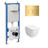 Комплект 3 в 1: инсталляция 900.K31.01.000+клавиша 700.K31.02.300.300 золото глянцев+унитаз GR-4447S (97.4447S.02.300)