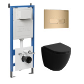 Комплект 3 в 1: инсталляция 900.K31.01.000+клавиша 700.K31.03.310.310 золото мат.+унитаз GR-4455BMSQ (97.4455BMSQ.03.310)