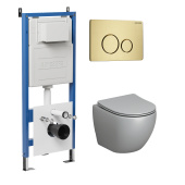 Комплект 3 в 1: инсталляция 900.K31.01.000+клавиша 700.K31.05.32M.32M золото сат.+унитаз GR-4455GLMS (97.4455GLMS.05.32M)