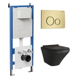 Комплект 3 в 1: инсталляция 900.K31.01.000+клавиша 700.K31.05.32M.32M золото сатин+унитаз GR-4440BMS (97.4440BMS.05.32M)