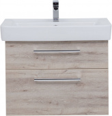 Тумба подвесная с умывальником Q-80, дуб кантри/ЛДСП - Q MAX 80 (77.0008D)