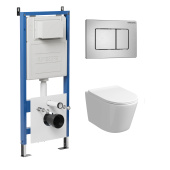 Комплект 3 в 1: инсталляция 900.K31.01.000+клавиша 700.K31.04.12M.12M хром сатиновый+унитаз GR-4477S (97.4477S.04.12M)