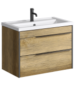 Подвесная тумба Aqwella Fargo в цвете дуб балтийский с двумя ящиками с умывальником (FRG0108DB)