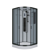 Душ.каб. NG-6901-01G BLACK (900х900х2100) низкий поддон (16 см), стекло ТОНИРОВАННОЕ, 4 места (69010134GBLACK)