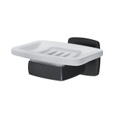 AM.PM Gem, Стеклянная мыльница с настенным держателем, черная (A9034222)