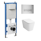 Комплект 3 в 1: инсталляция 900.K31.01.000+клавиша 700.K31.03.110.110 хром матовый+унитаз GR-4441S (97.4441S.03.110)