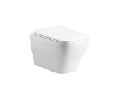 Унитаз-компакт подвесной безободковый AQUATEK АМАДЕО AQ1180-00 490*365*320 мм, горизонтальный выпуск, тонкое сиденье с механизмом плавного закрывания, крепеж (AQ1180-00)