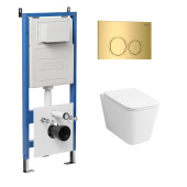 Комплект 3 в 1: инсталляция 900.K31.01.000+клавиша 700.K31.01.300.300 золото глянцев+унитаз GR-4441S (97.4441S.01.300)