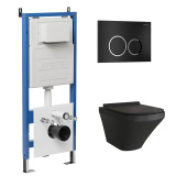 Комплект 3 в 1: инсталляция 900.K31.01.000+клавиша 700.K31.01.210.210 черный матов+унитаз GR-4440BMS (97.4440BMS.01.210)