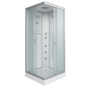 Душ.каб. NG-1101-14G (900х900х2150) низкий поддон(13см) стекло МАТОВОЕ 3 места с полкой (11011423G)