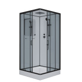 Душ.каб. NG-6902-01Q BLACK (1000х1000х2100) низкий поддон(16 см) стекло ТОНИРОВАННОЕ, 4 места (69020134QBLACK)