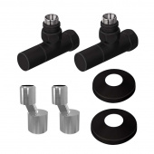 Комплект подключения Lemark LM03412RBL с круглыми вентилями, черный (LM03412RBL)